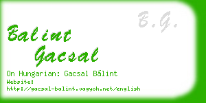balint gacsal business card