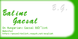 balint gacsal business card